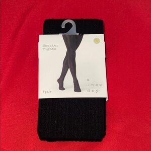 A New Day Black Sweater Tights, M/L NWT